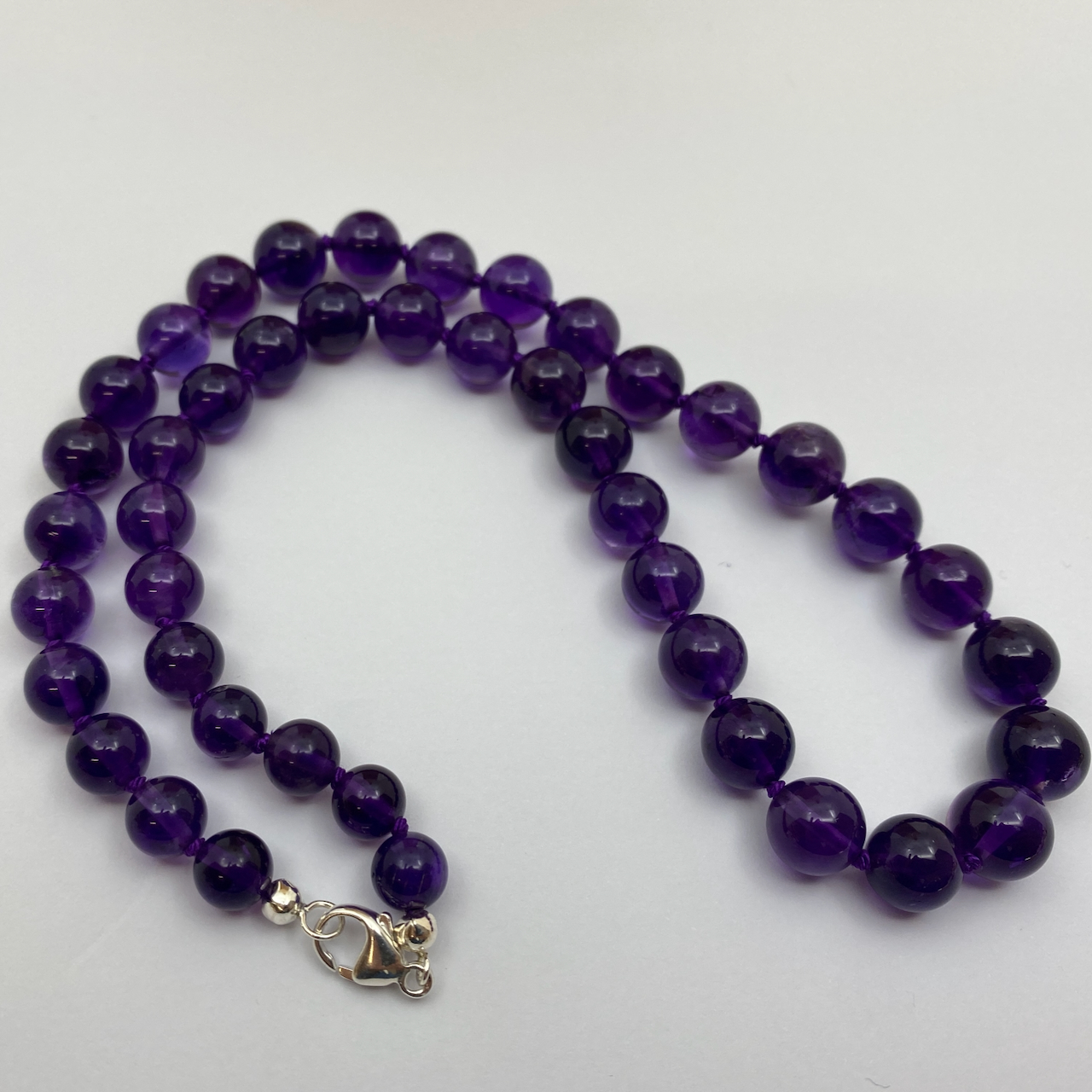 Amethyst Edelstein Collierkette verlaufend 8- 11mm