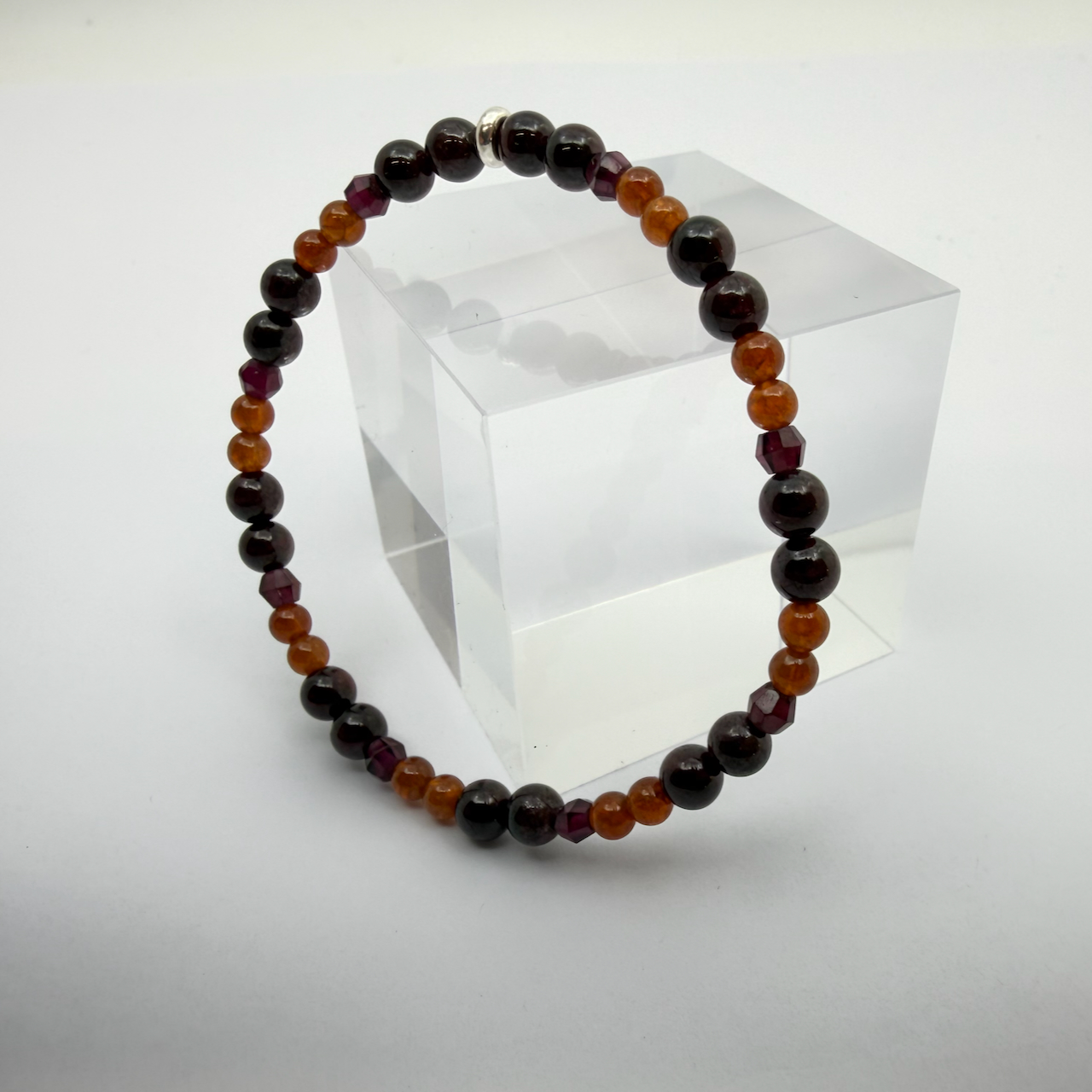 Hessonit - Almandin- Granat Armband Design Männerarmband