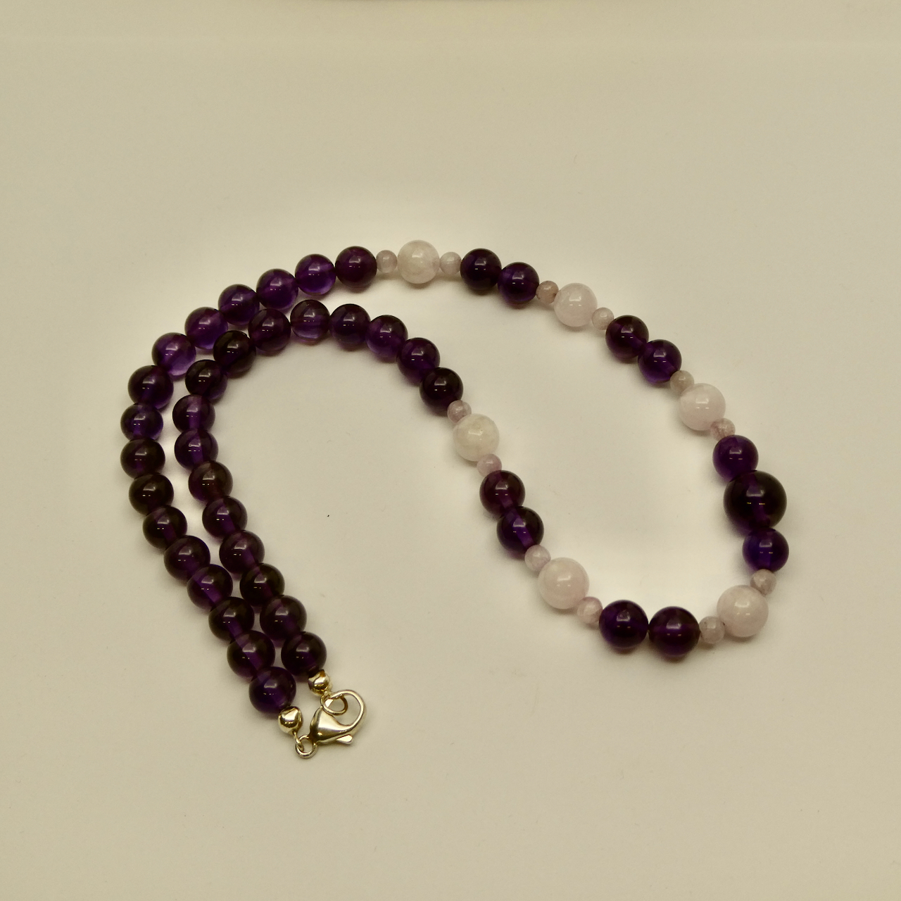 Kunzit - Amethyst Design Collierkette