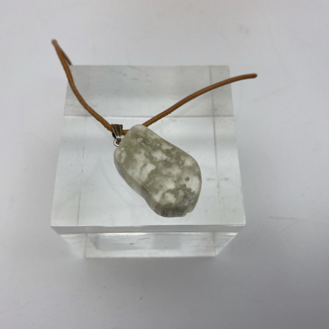 Ulexit Naturstein Anhänger Silber | Anh 295