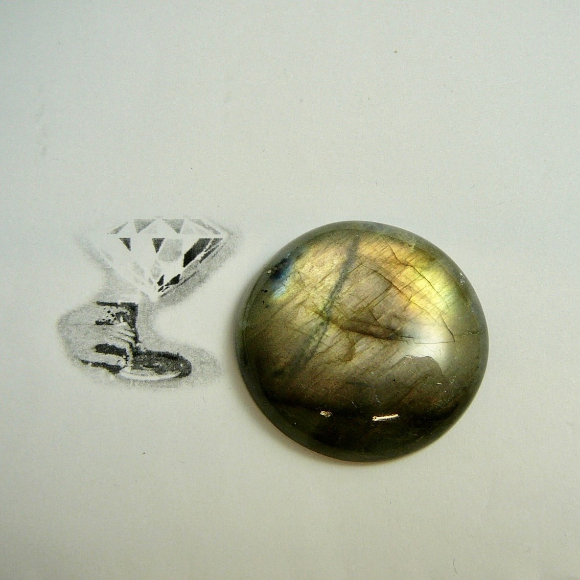 Labradorit Cabochon rund 32mm