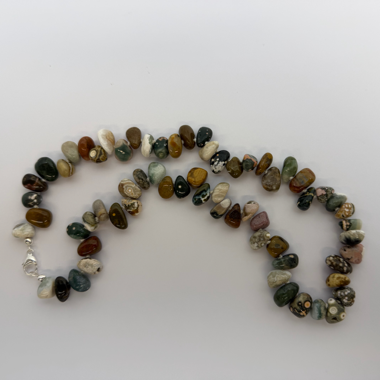 Ozeanachat - Ozeanjaspis Edelstein Collierkette