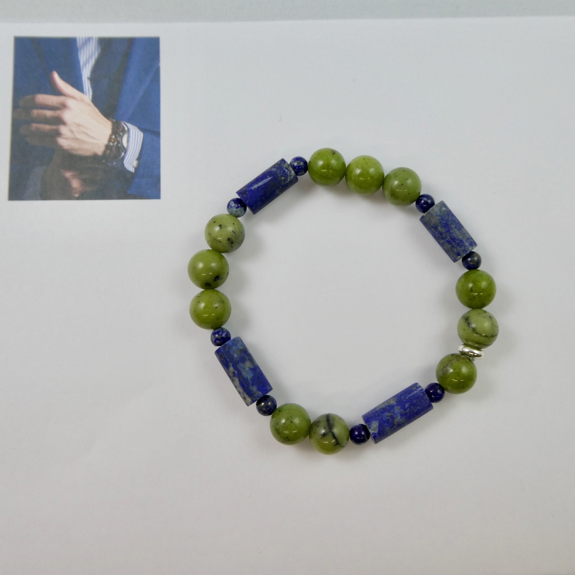 Lapis Lazuli - Serpentin Design Armband - Männerarmband Lapis Lazuli - Serpentin Design Armband - Männerarmband