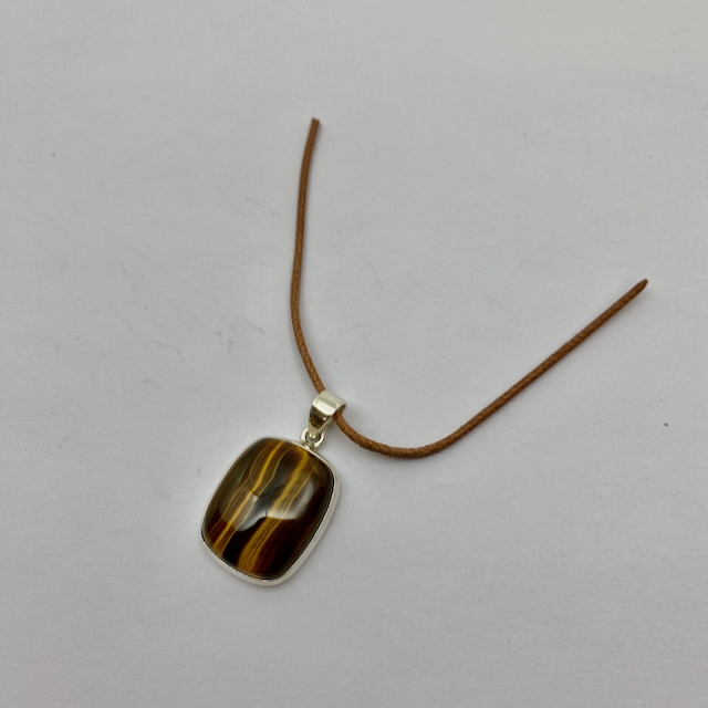 Tigerauge Anhänger Silber