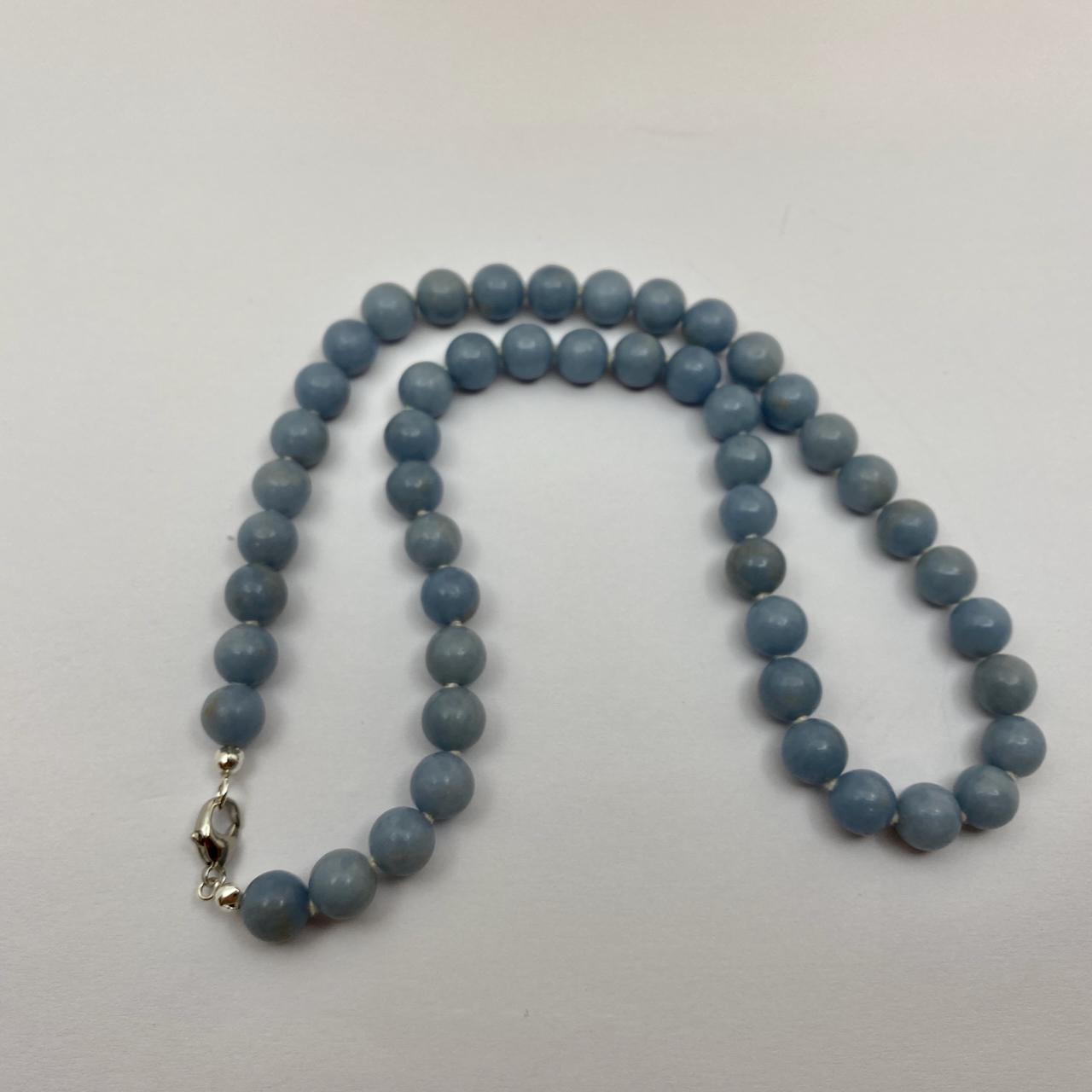 Angelith - Anhydrit Edelstein Collier Kette
