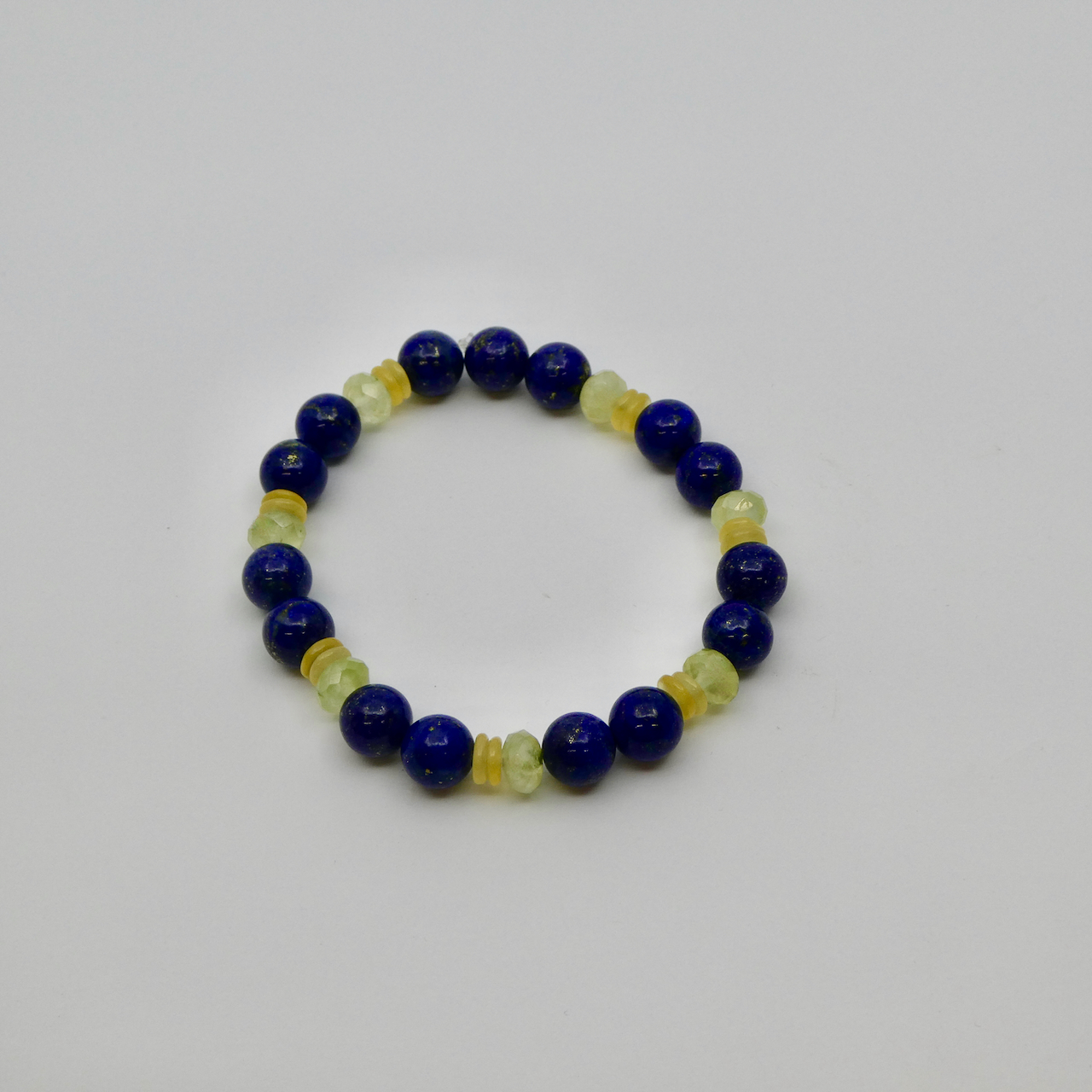 Lapis Lazuli - Prehnit - Calcit orange Armband Unikat