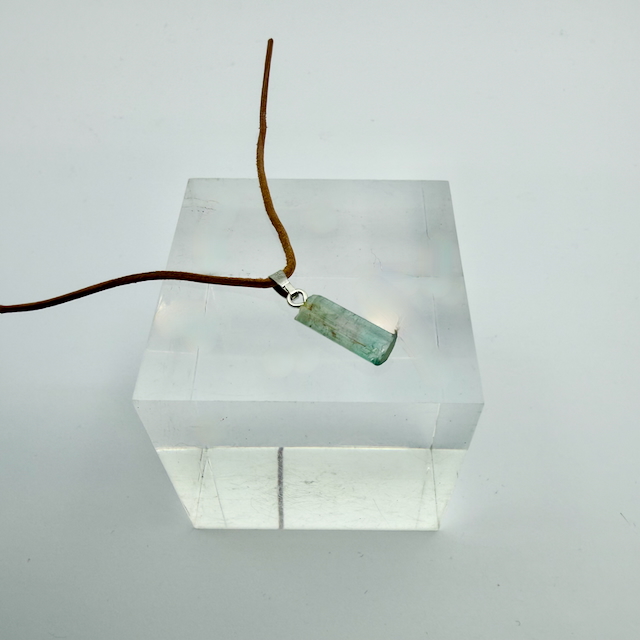 Turmalin Natur Kristall Anhänger Silber