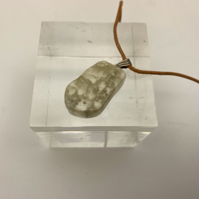 Ulexit Naturstein Anhänger Silber | Anh 295