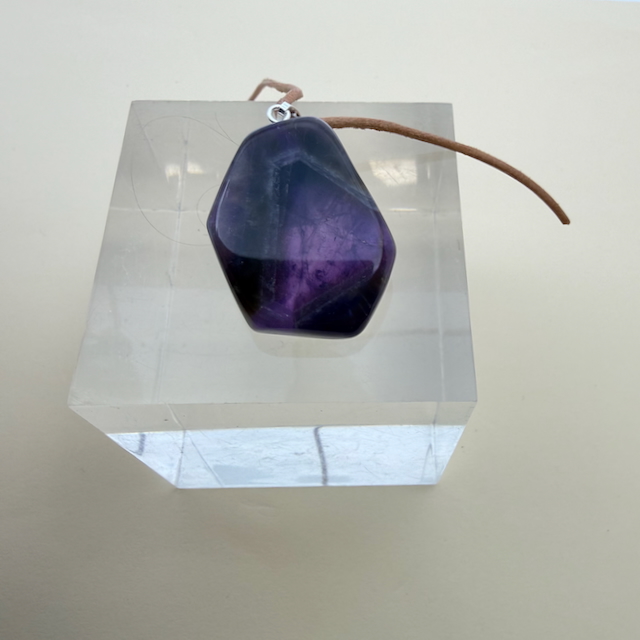 Amethyst Scheibe Anhänger Silber