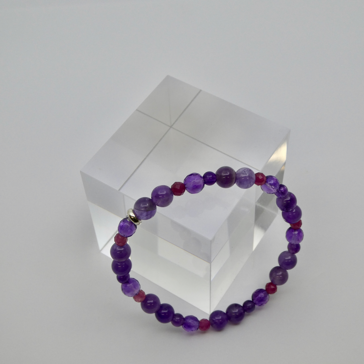 Amethyst - Turmalin rosa- Armband Unikat
