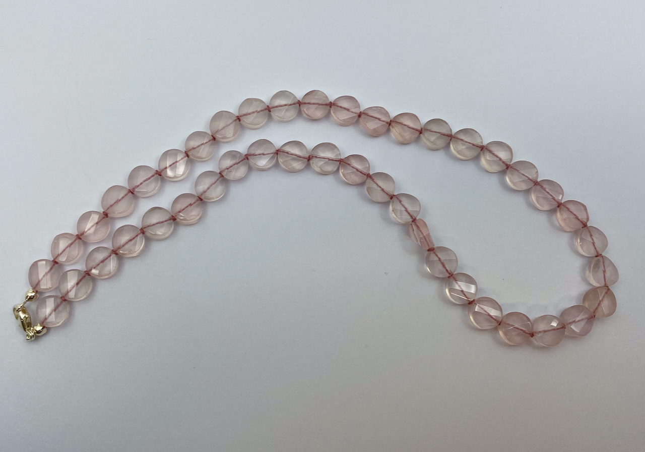 Rosenquarz  Edelstein Collierkette