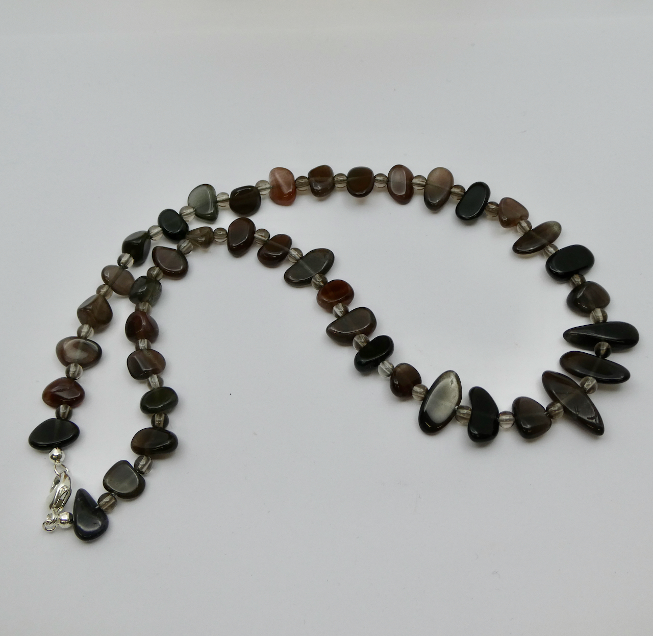 Skapolith Rauchquarz Edelstein Design Collierkette