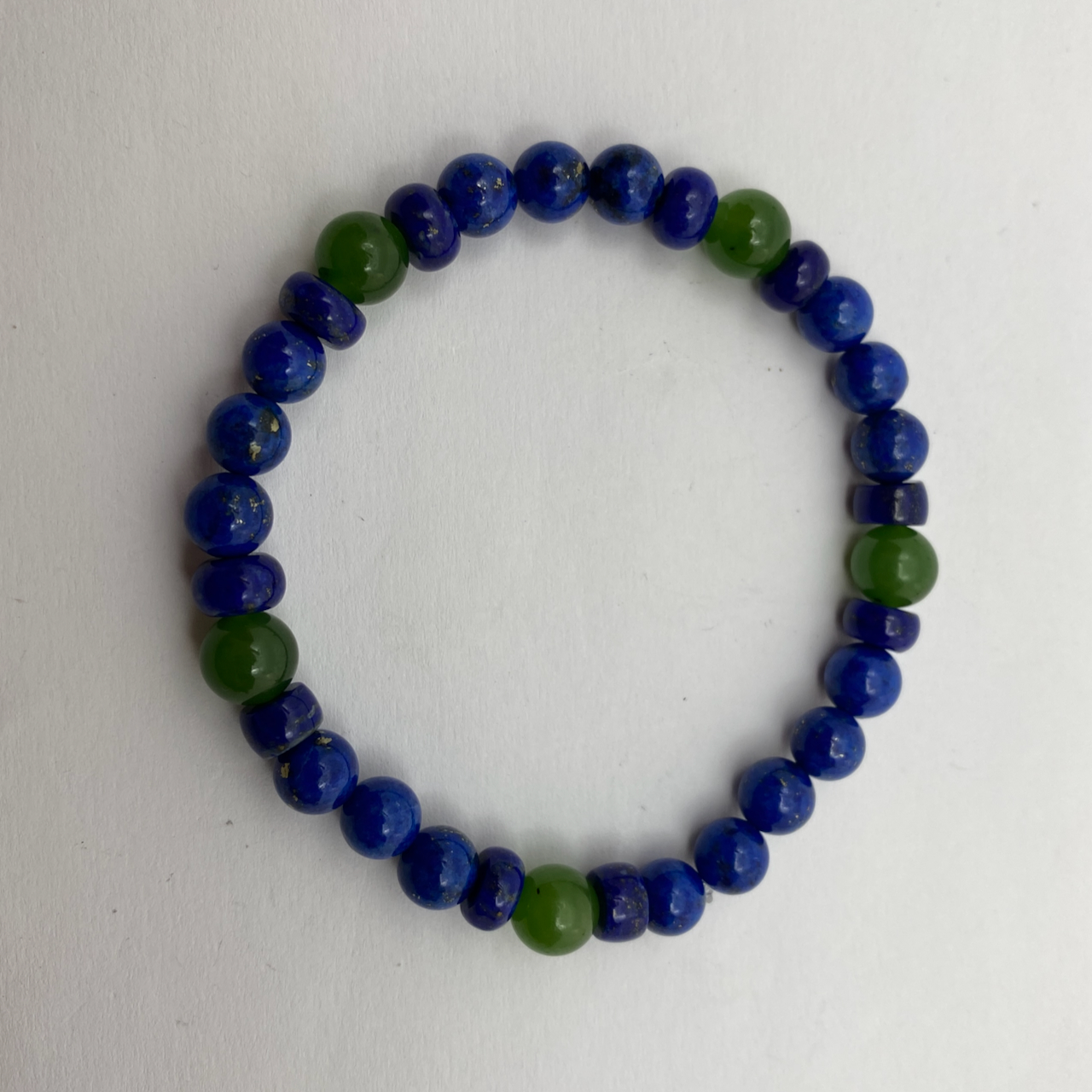 Lapis Lazuli - Jade Nephrit Design Armband größer Männerarmband