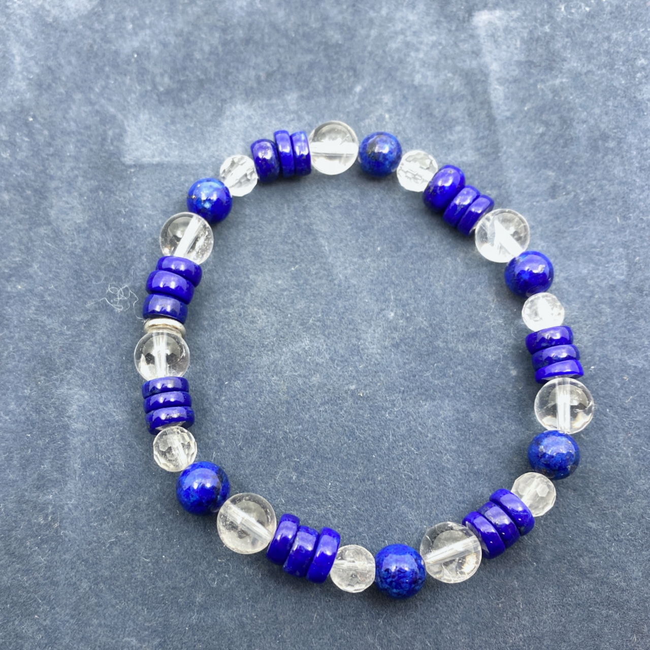 Lapis Lazuli - Bergkristall Armband Unikat Design größer Männer