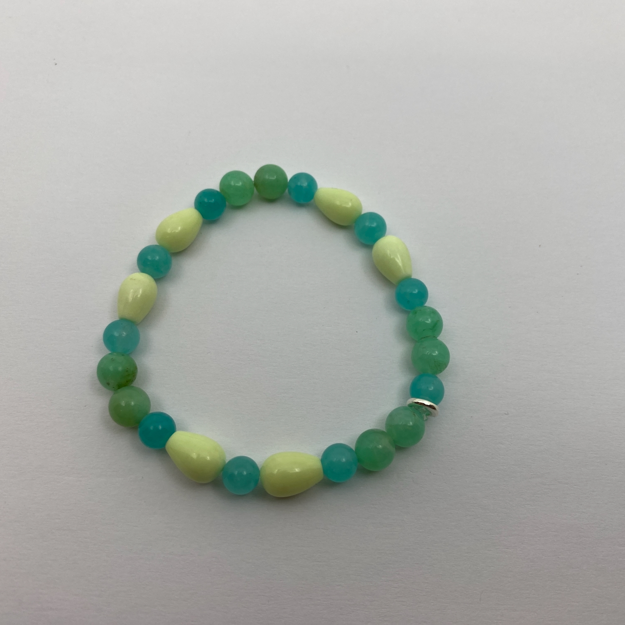 Chrysopras - Amazonit - Zitronenchrysopras Armband Unikat