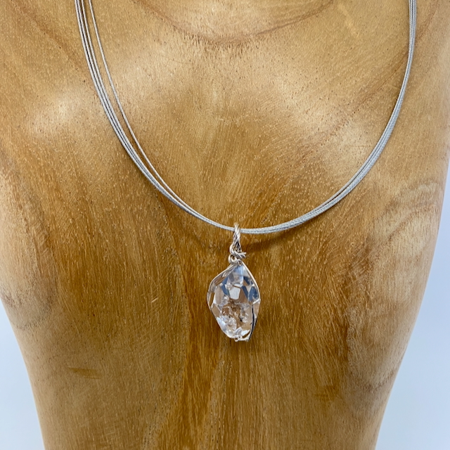 Herkimer "Diamant"  Bergkristall Anhänger Silber