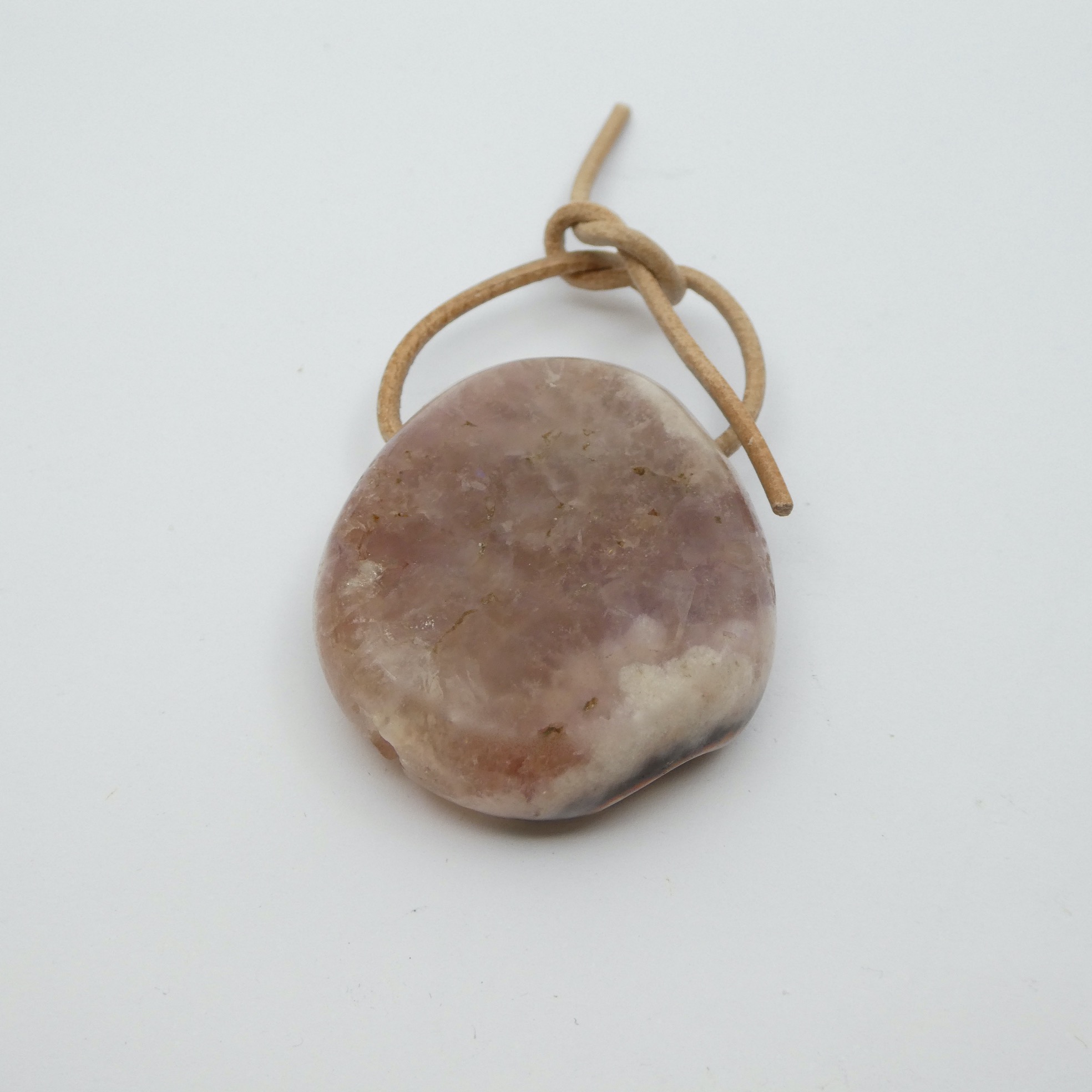 Amethyst rosa Anhänger Trommelstein gebohrt Amethyst rosa Anhänger Trommelstein gebohrt