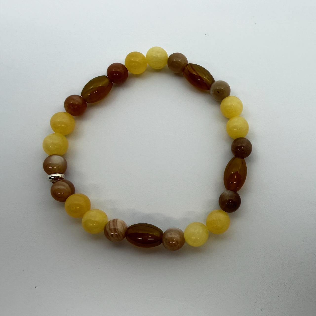 Sarder - Mondstein - Calcit orange Design Armband Unikat Männerarmband