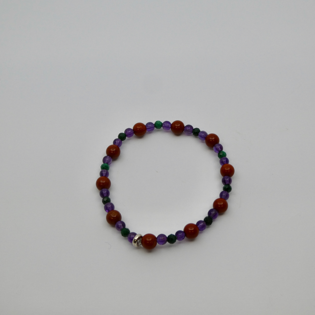 Malachit - Jaspis rot - Amethyst Armband Unikat
