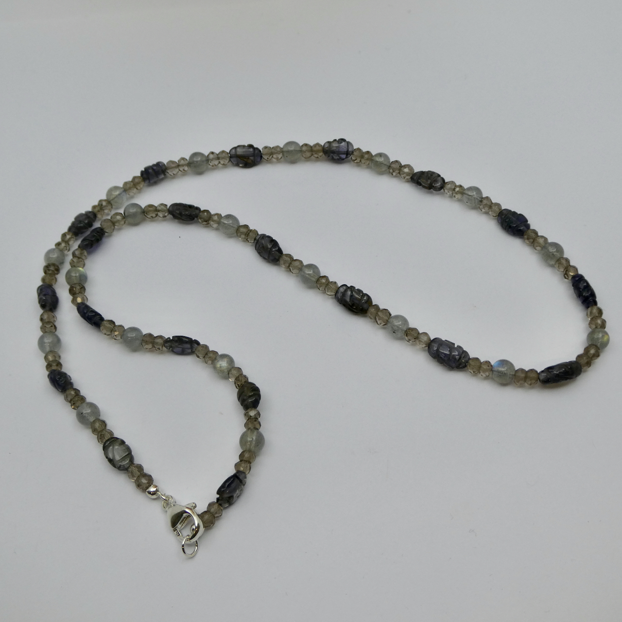 Iolith - Rauchquarz - Labradorit Edelstein Design Collierkette