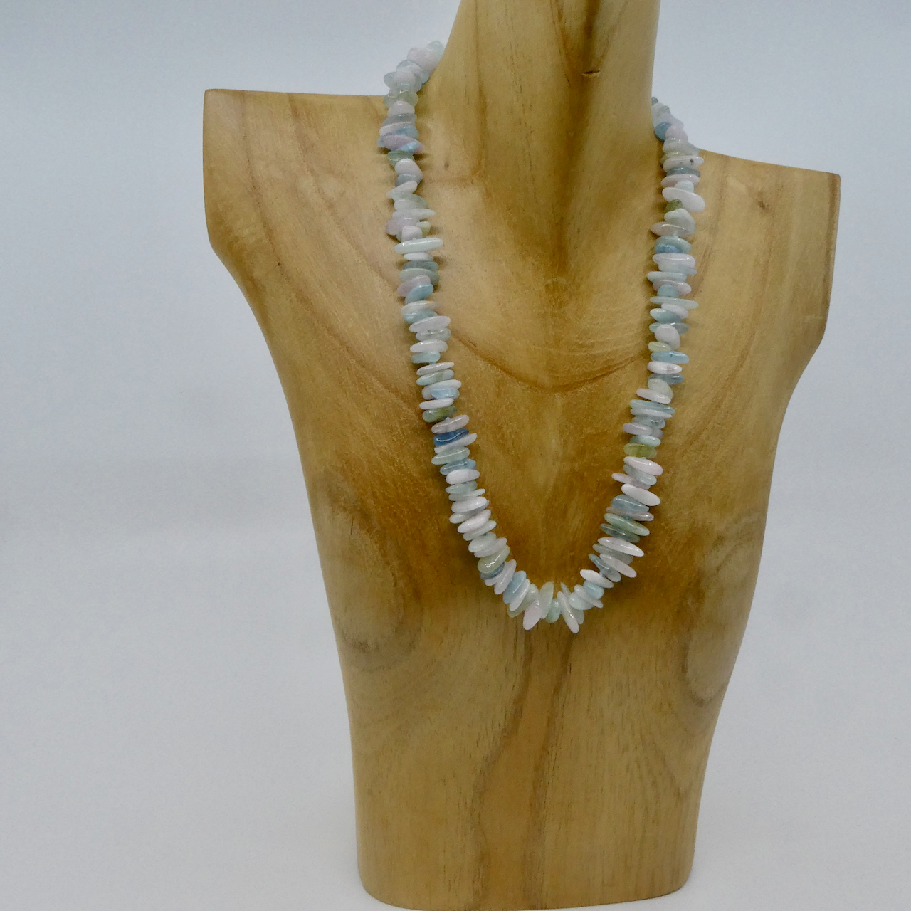 Aquamarin - Beryll - Morganit Edelsteinkette Collierkette Aquamarin - Beryll - Morganit Edelsteinkette Collierkette