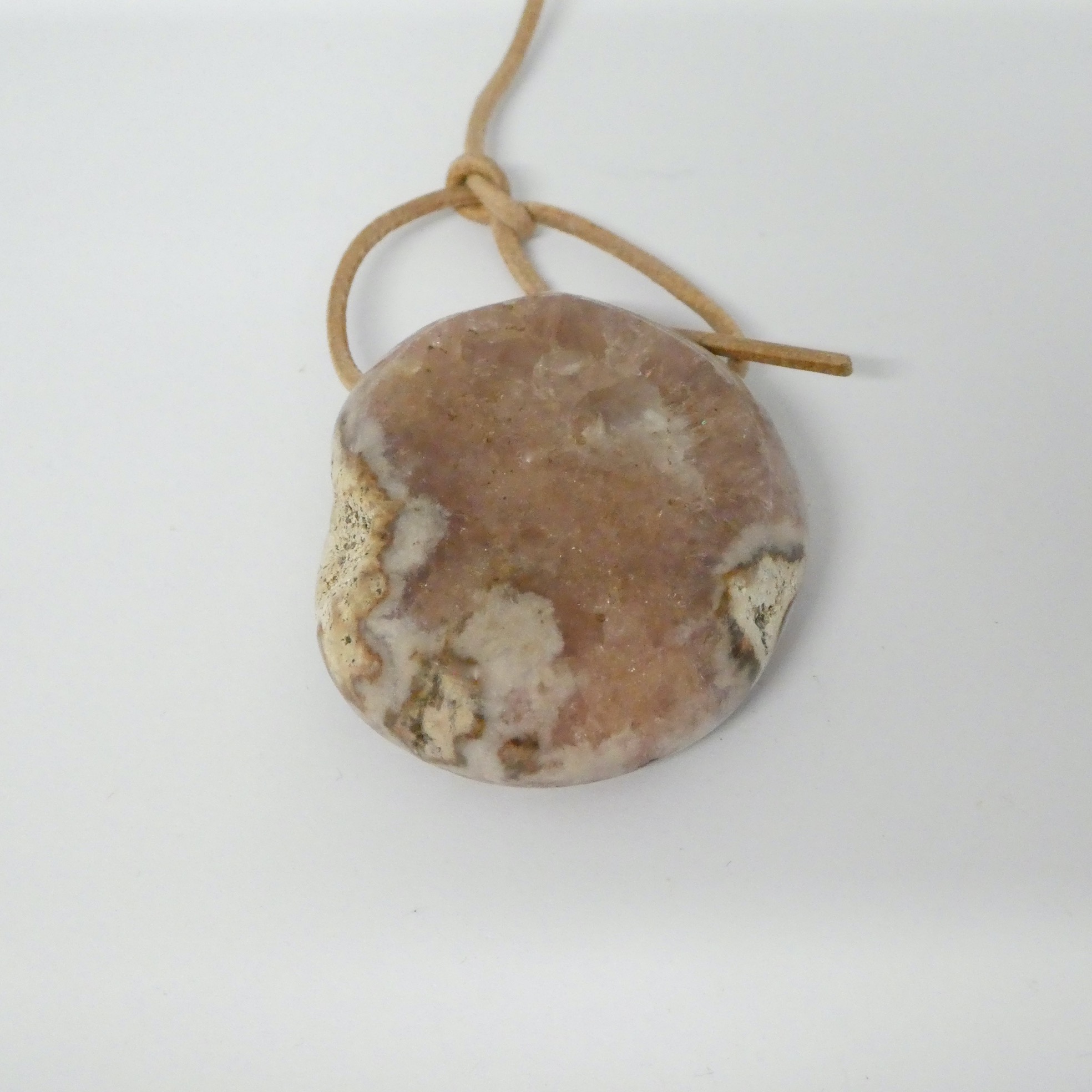 Amethyst rosa Anhänger Trommelstein gebohrt Amethyst rosa Anhänger Trommelstein gebohrt