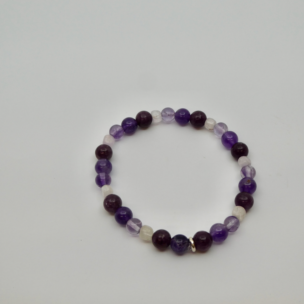 Männer Armband Lepidolith - Amethyst - Kunzit Unikat