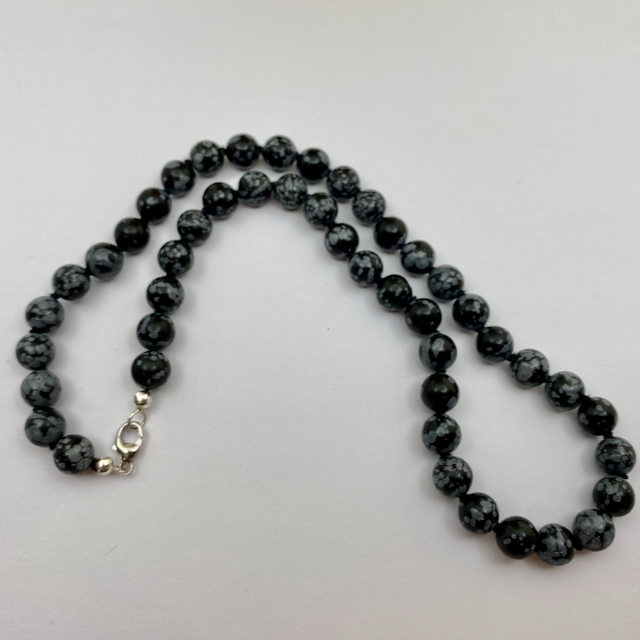 Schneeflocken Obsidian Edelstein Collierkette