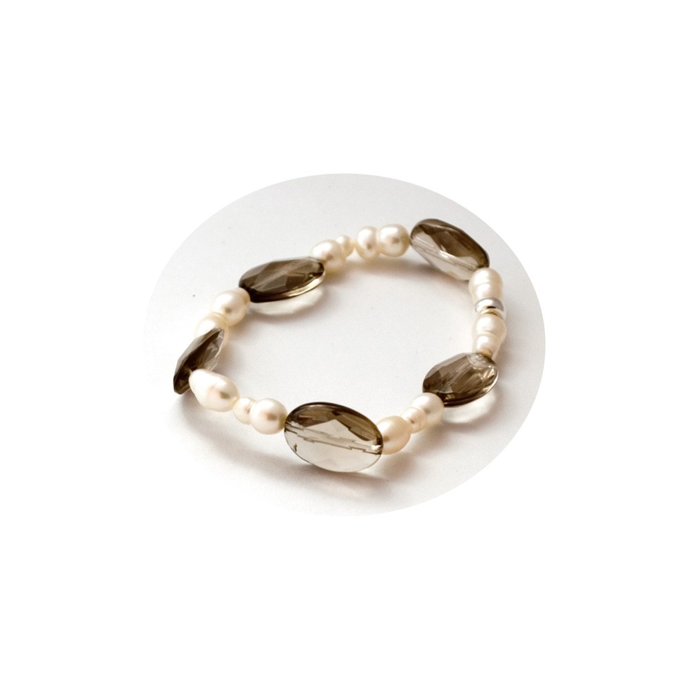Armband Rauchquarz, Süsswasser Perlen UNIKAT Armband Rauchquarz, Süsswasser Perlen UNIKAT