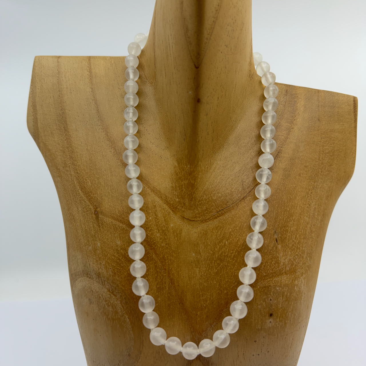 Selenit Edelstein Collierkette Kugelkette