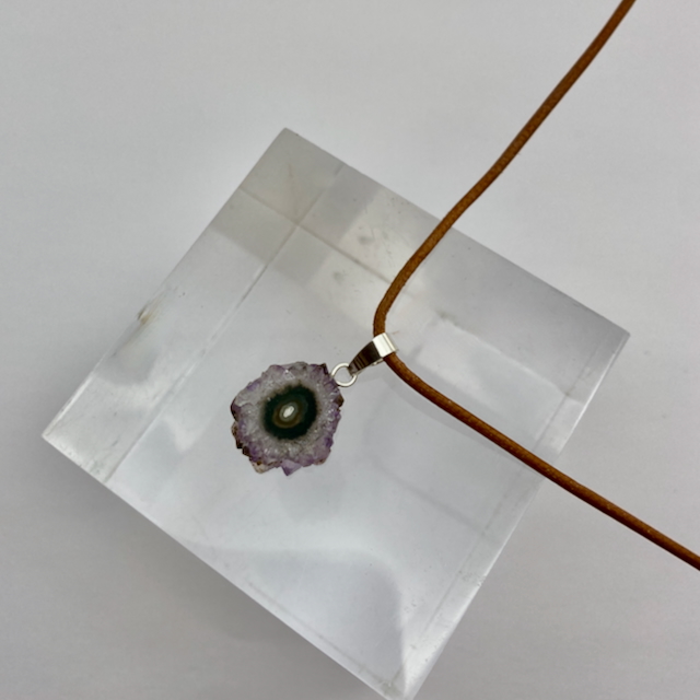 Amethyst Stalaktit Querschnitt Anhänger Silber