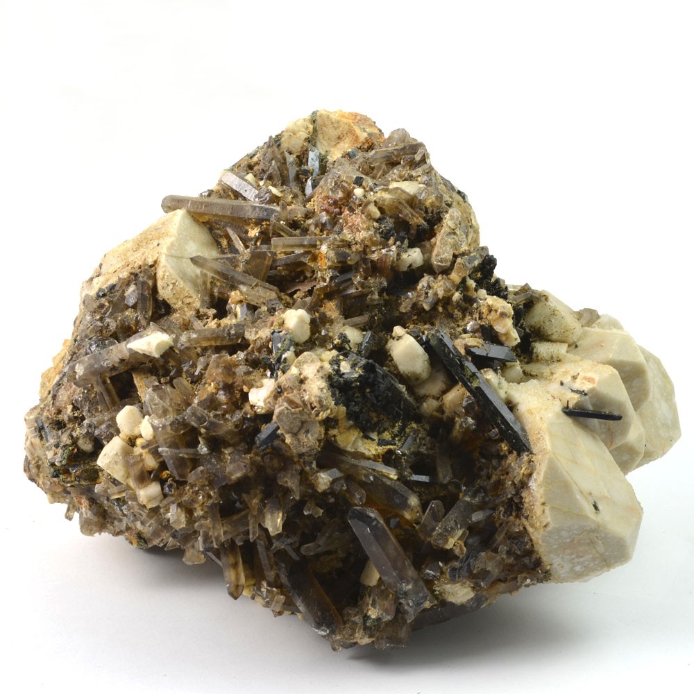 Albit (Feldspat) mit Rauchquarz und Aegirin Albit (Feldspat) mit Rauchquarz und Aegirin