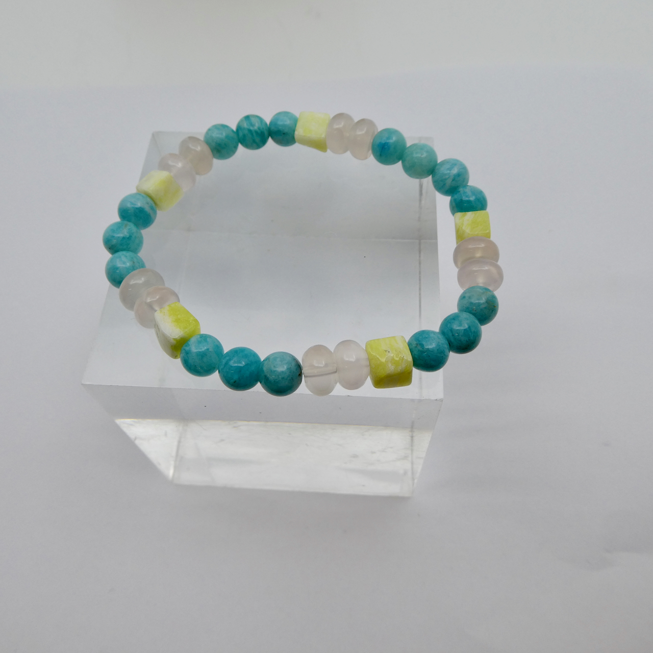Amazonit - Chalcedon roas - Serpentin Design Armband Unikat Amazonit - Chalcedon roas - Serpentin Design Armband Unikat
