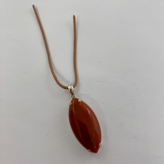 Chalcedon rot.- roter Chalcedon Anhänger Silber