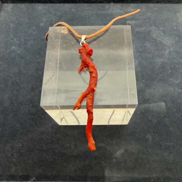 Koralle rot Natur Aststück Anhänger Silber