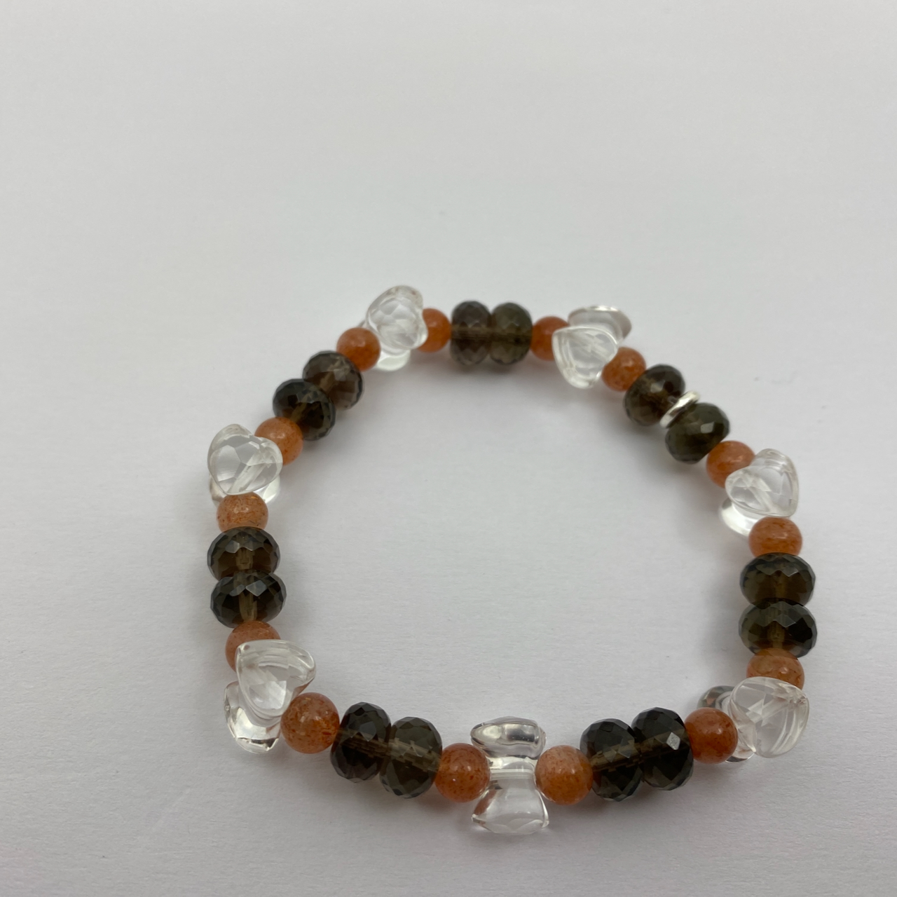 Sonnenstein - Rauchquarz - Bergkristall Armband Unikat