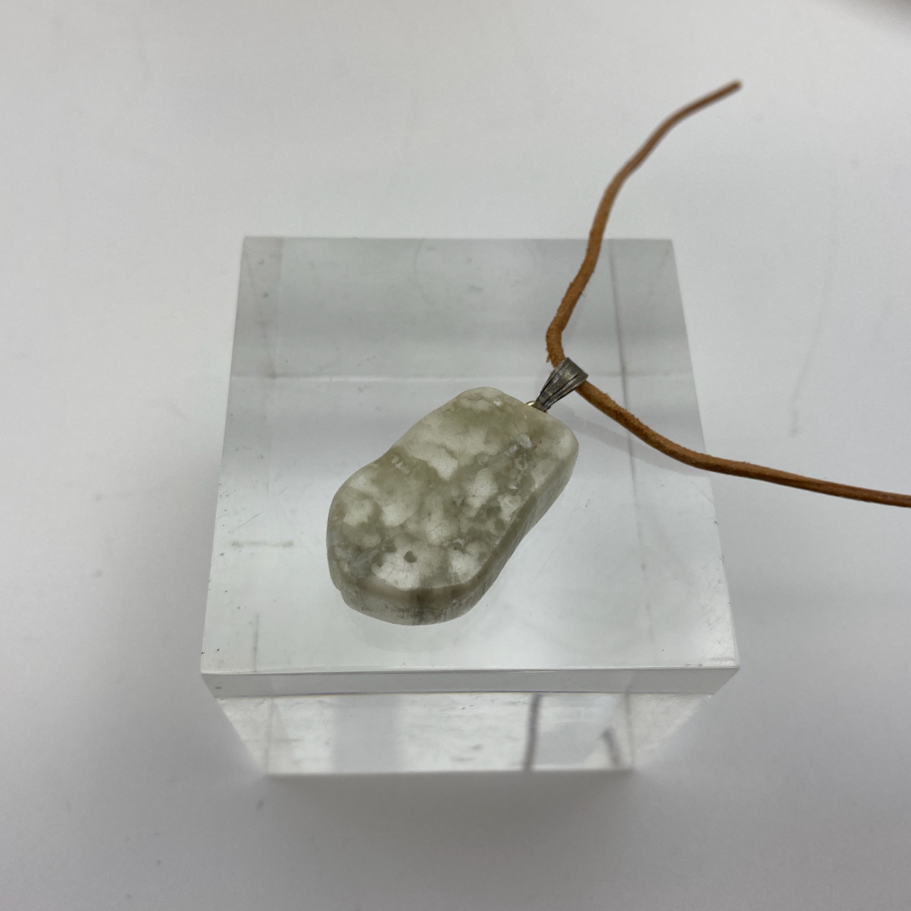 Ulexit Naturstein Anhänger Silber | Anh 295