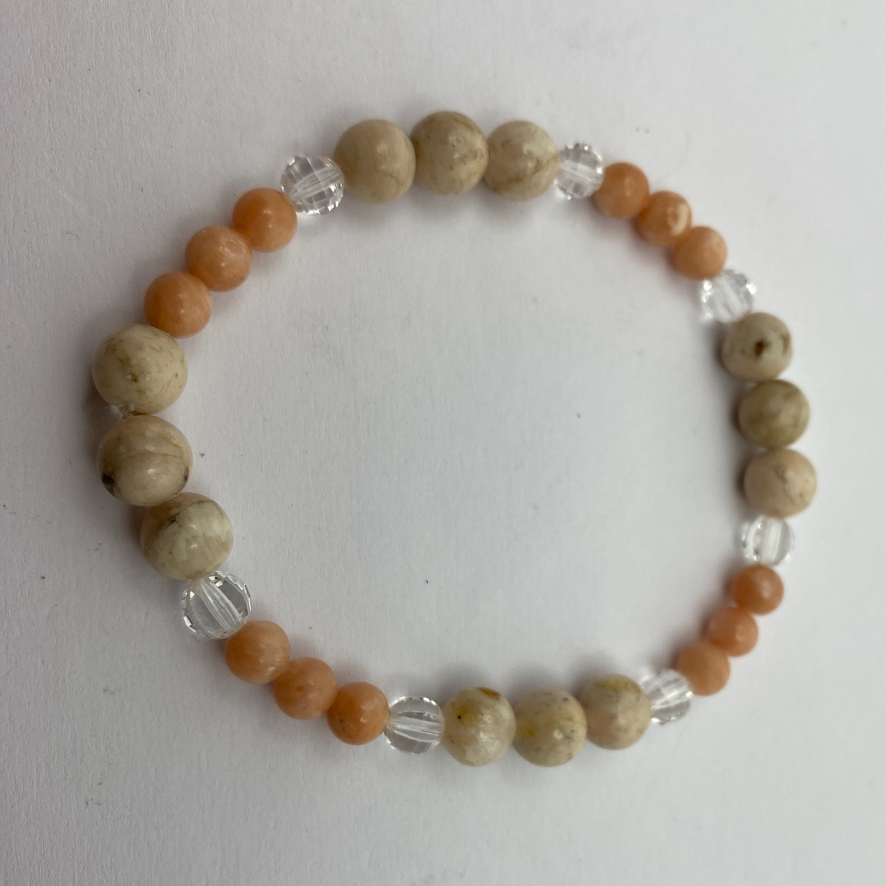Baryt - Bergkristall Design Armband größer Männerarmband