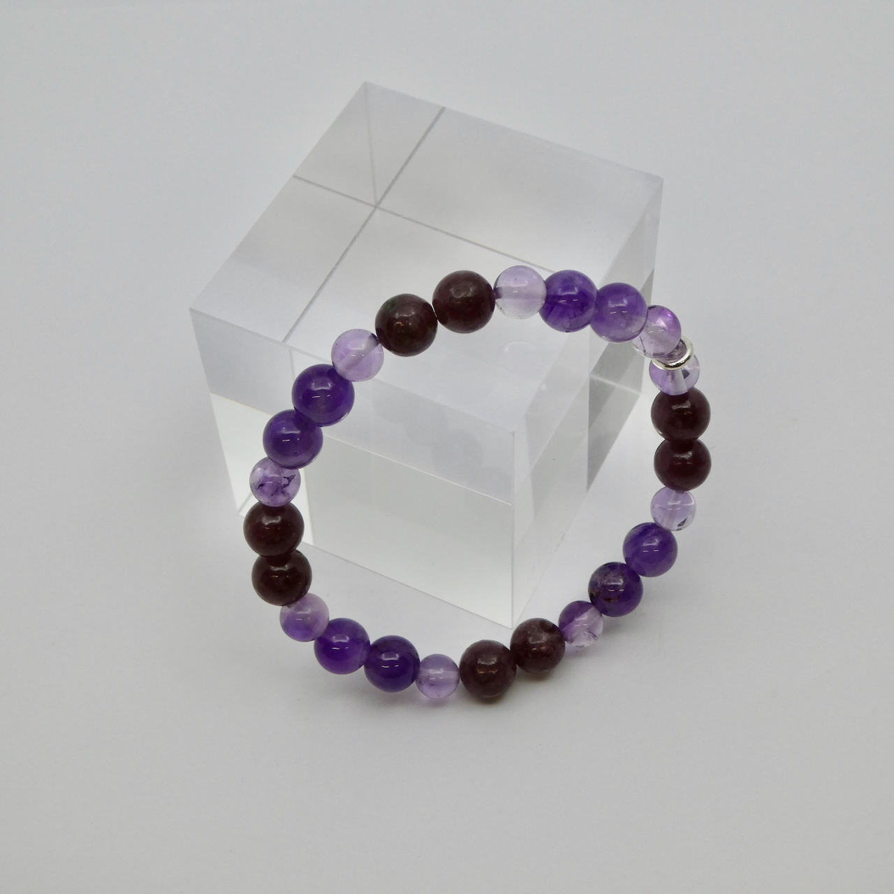 Lepidolith Amethyst Armband Unikat