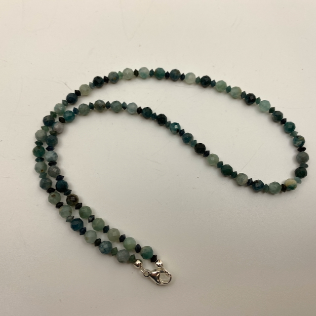 Indigolith - Turmalin blau-grün Edelstein-Collierkette