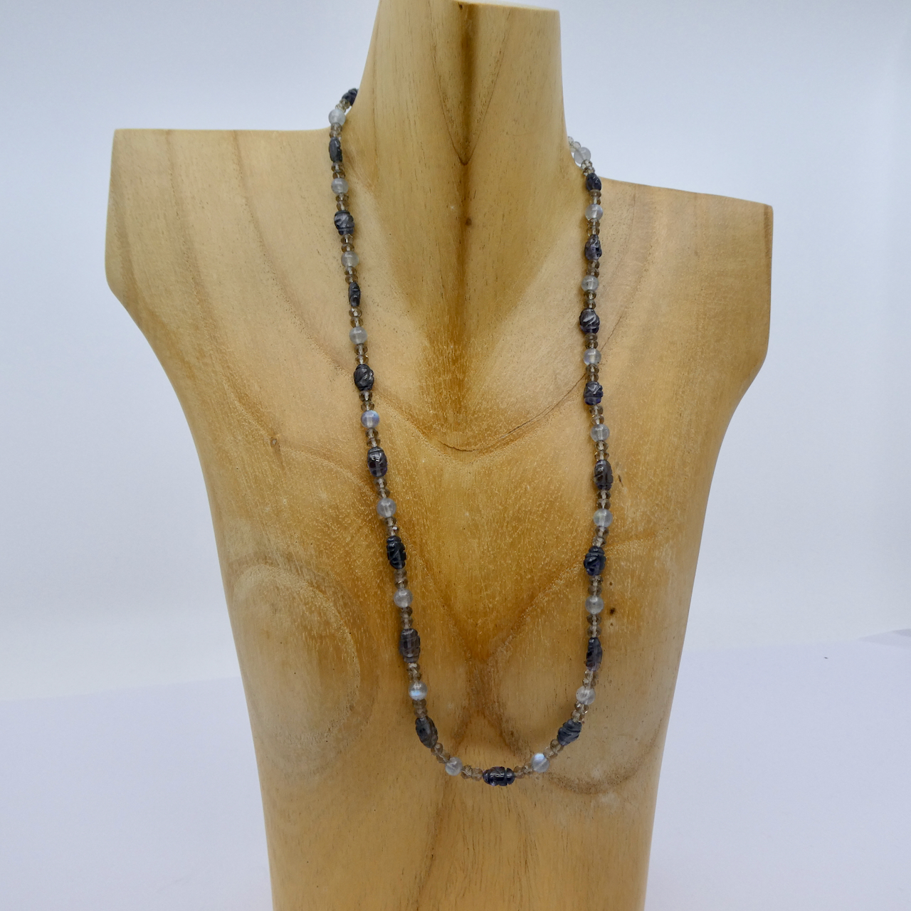 Iolith - Rauchquarz - Labradorit Edelstein Design Collierkette
