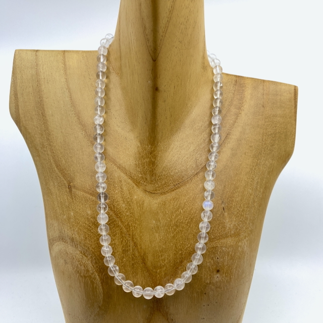 Mondstein weiß Edelstein Collier Halskette