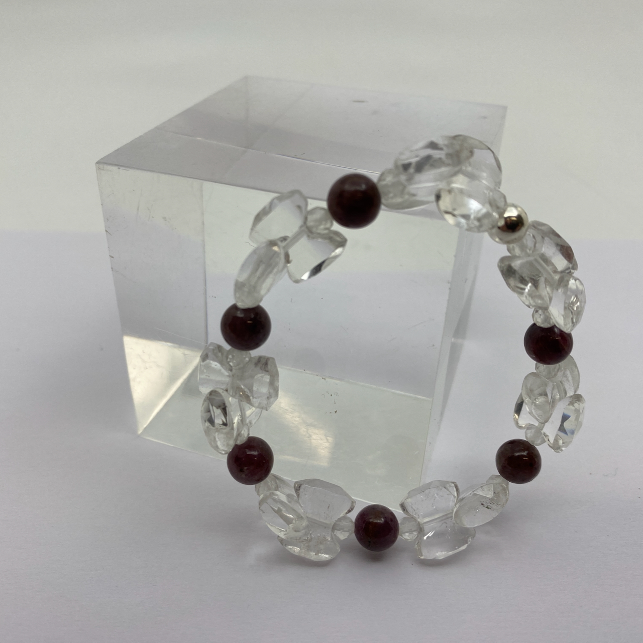 Rubin - Bergkristall Armband Unikat