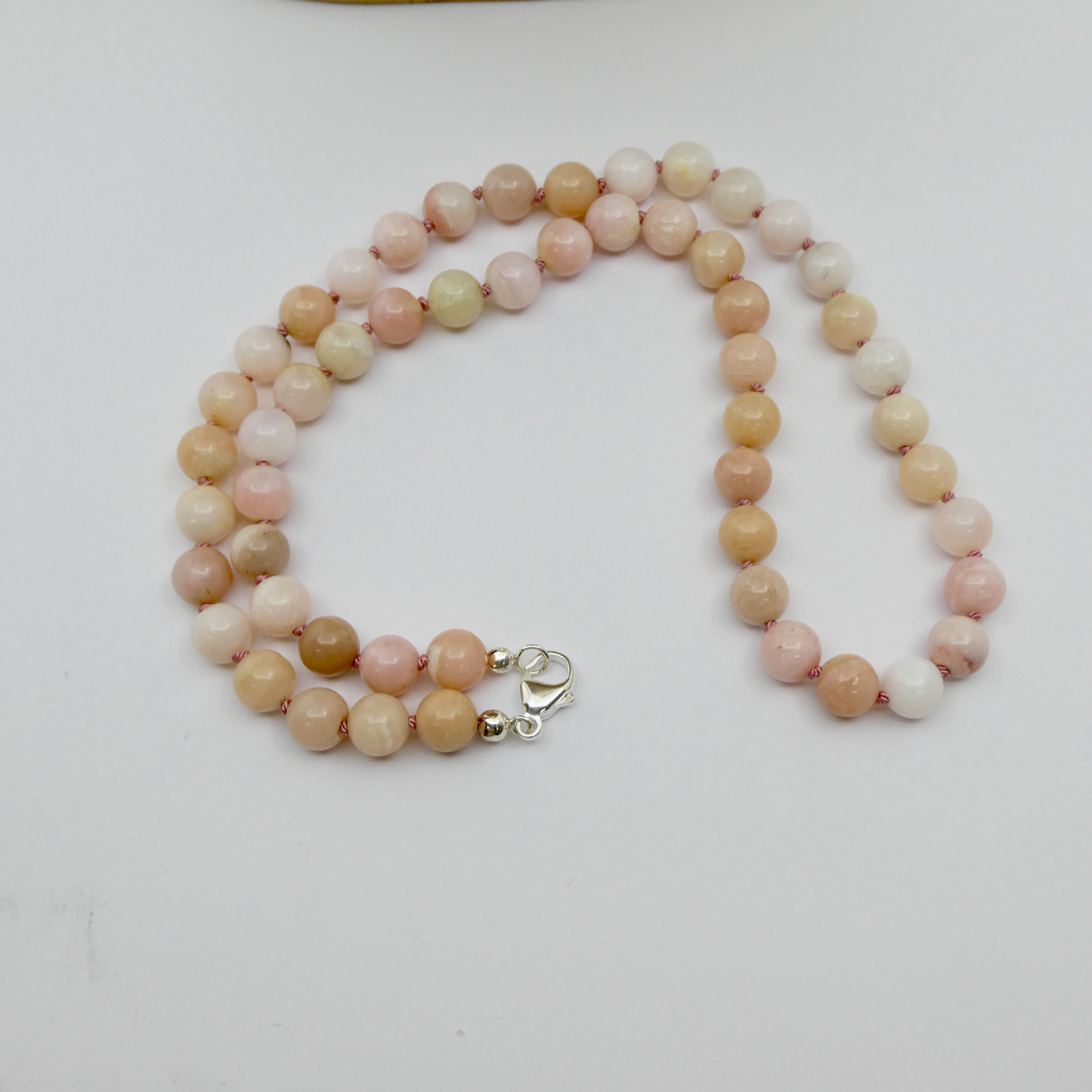 Andenopal rosa - Opal rosa Edelstein Collierkette Andenopal rosa - Opal rosa Edelstein Collierkette