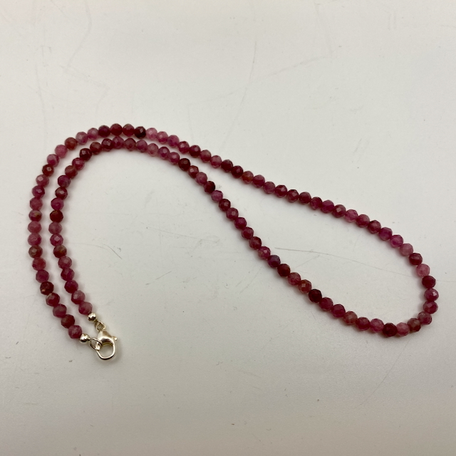 Turmalin rosa-rot - Rubelith Edelstein Collierkette