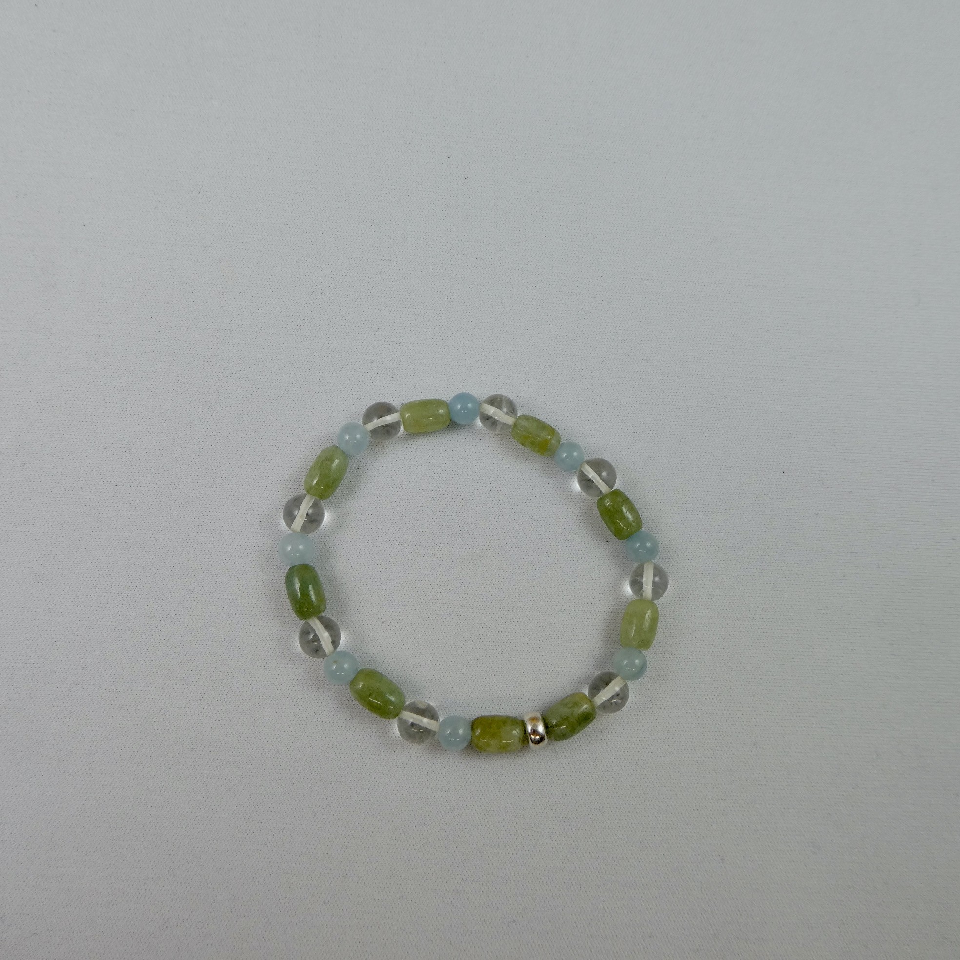 Aquamarin - Beryll grün - Bergkristall Armband Unikat Aquamarin - Beryll grün - Bergkristall Armband Unikat