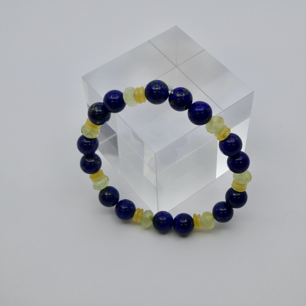 Lapis Lazuli - Prehnit - Calcit orange Armband Unikat