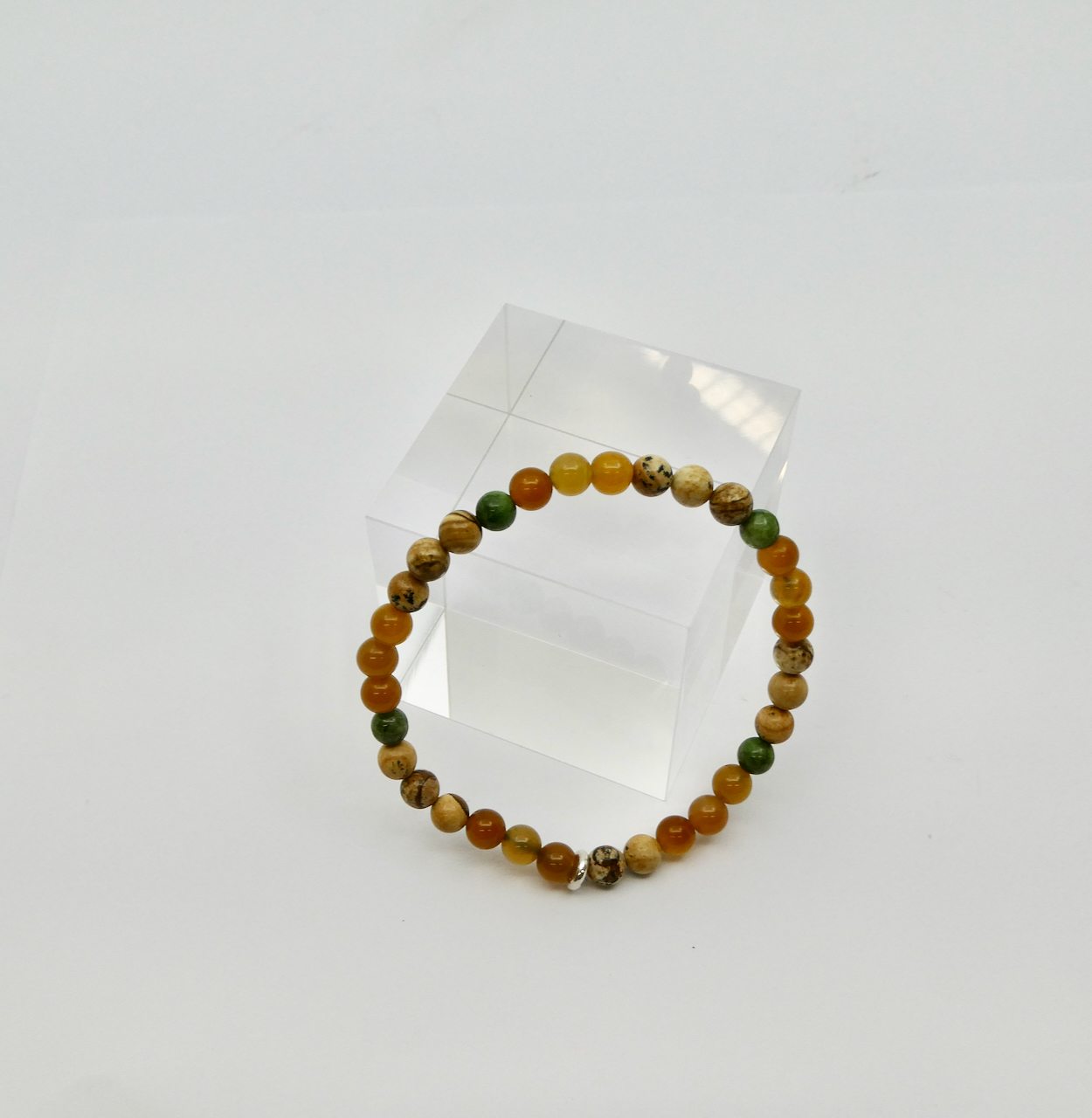 Männer Armband Sarder- Landschaftsjaspis - Variscit Unikat