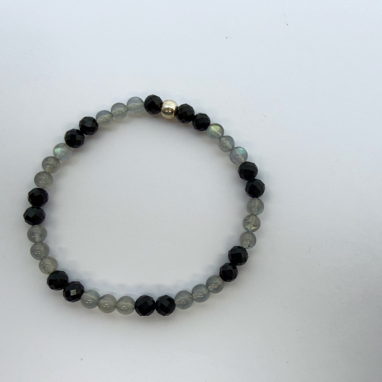 Labradorit - Turmalin schwarz Schörl Design Armband Unikat Männerarmband